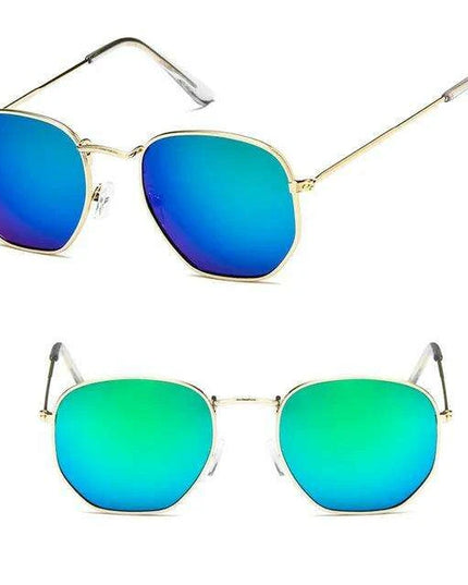 Chic Hexagonal Sunglasses with UV Protection and Timeless Style