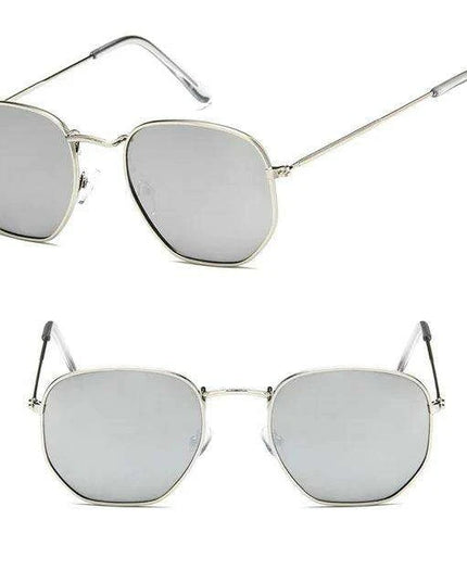 Chic Hexagonal Sunglasses with UV Protection and Timeless Style