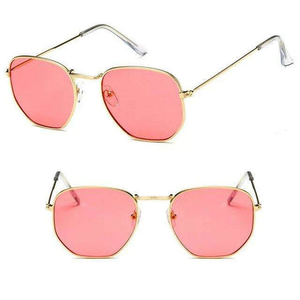 Chic Hexagonal Sunglasses with UV Protection and Timeless Style