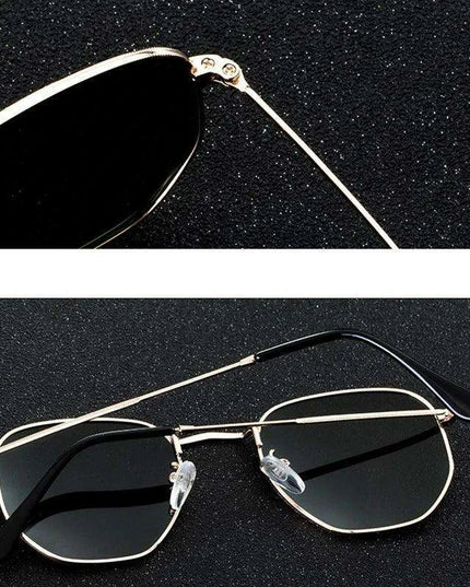 Chic Hexagonal Sunglasses with UV Protection and Timeless Style