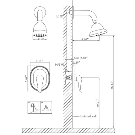 Multi-Functional Shower Faucet with Rough-In Valve – Modern De