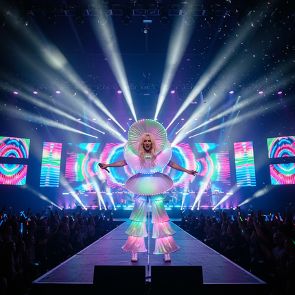 RGB LED Stilt Walker Carnival Costume for Dazzling Stage Performances - Très Elite
