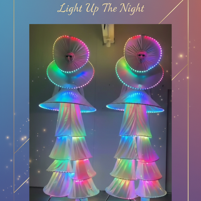 RGB LED Stilt Walker Carnival Costume for Dazzling Stage Performances