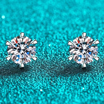 Radiant 1 Carat Rhodium-Plated Lab-Grown Diamond Stud Earrings - Très Elite