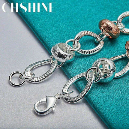 Radiant 925 Sterling Silver Heart Lock Clover Bracelet with Dazzling Zircon Stones - Très Elite