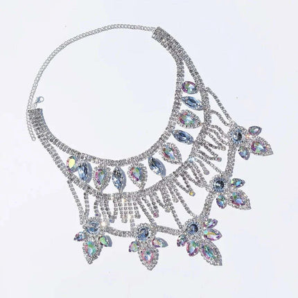 Radiant AB Rhinestone Statement Necklace - Elevate Your Glam Game - Très Elite