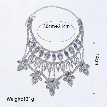 Radiant AB Rhinestone Statement Necklace - Elevate Your Glam Game - Très Elite