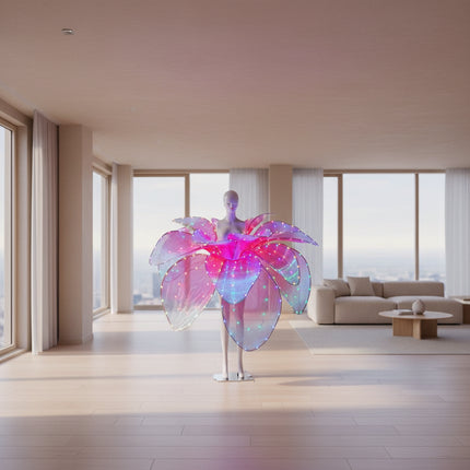 Radiant Bloom LED Glow Dress for Elegant Events