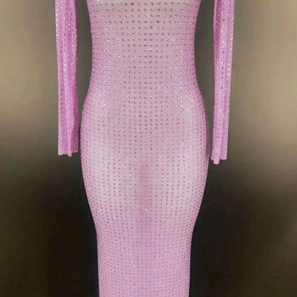 Radiant Elegance Rhinestone Evening Gown - Dazzling Party Wear