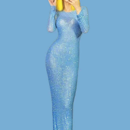 Radiant Elegance Rhinestone Evening Gown - Dazzling Party Wear - Très Elite