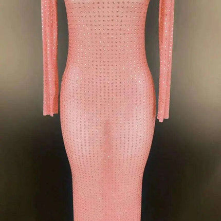 Radiant Elegance Rhinestone Evening Gown - Dazzling Party Wear - Très Elite