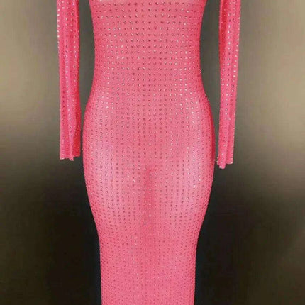 Radiant Elegance Rhinestone Evening Gown - Dazzling Party Wear - Très Elite