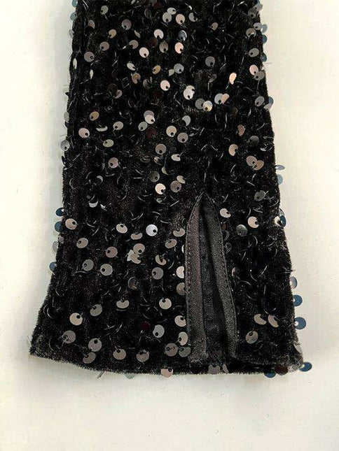 Radiant Elegance: Stylish Long Sleeve Sequin Evening Gown for Women