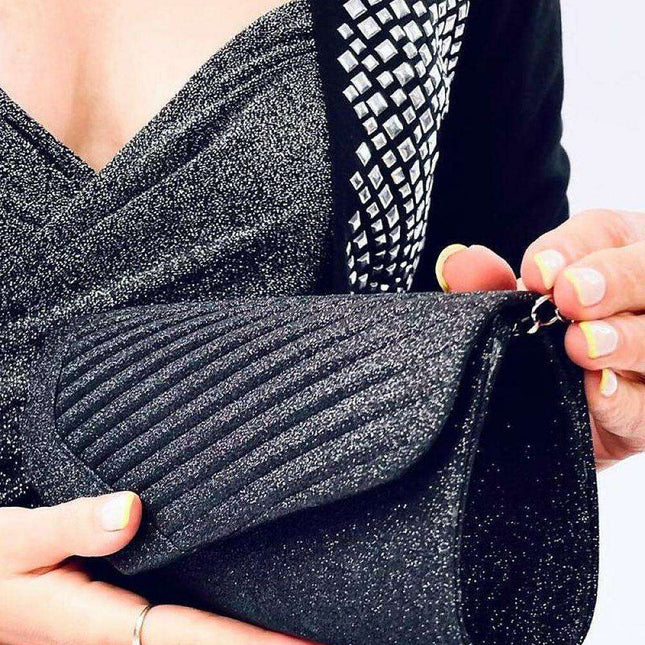 Radiant Iridescent Evening Clutch with Convertible Chain Strap