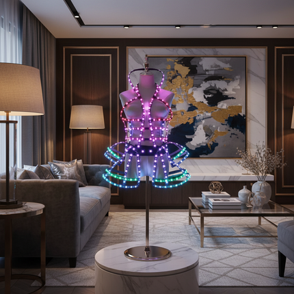 Radiant LED Dance Cage Outfit with Remote Control - Dazzle the Night Away!..