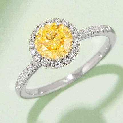 Radiant Pink Diamond Halo Ring - Sterling Silver Elegance