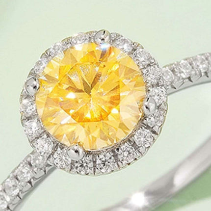 Radiant Pink Diamond Halo Ring - Sterling Silver Elegance