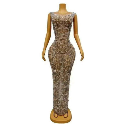 Radiant Rhinestone Mesh Performance Gown - Très Elite