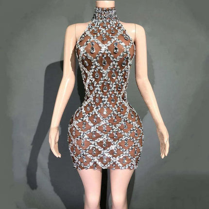 Radiant Rose Pink Sequin Mesh Bodycon Dress - Perfect for Celebratory Occasions