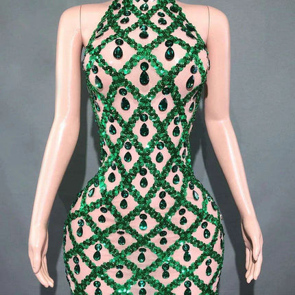 Radiant Rose Pink Sequin Mesh Bodycon Dress - Perfect for Celebratory Occasions