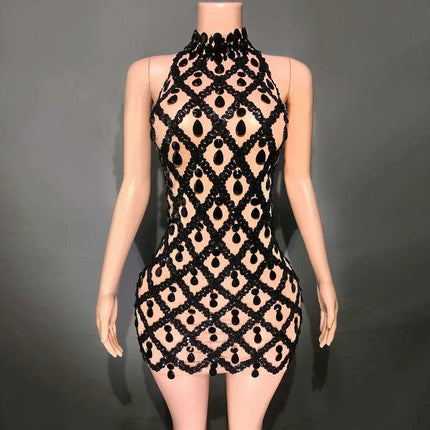 Radiant Rose Pink Sequin Mesh Bodycon Dress - Perfect for Celebratory Occasions