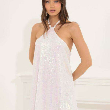 Radiant Sequin Bow Strap Dress