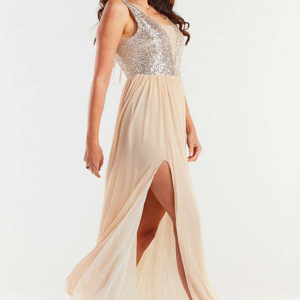 Radiant Sequin-Embellished Mesh Gala Dress - Très Elite