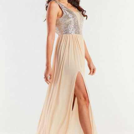 Radiant Sequin-Embellished Mesh Gala Dress - Très Elite