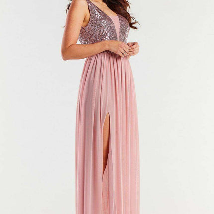 Radiant Sequin-Embellished Mesh Gala Dress - Très Elite