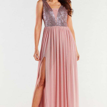 Radiant Sequin-Embellished Mesh Gala Dress - Très Elite