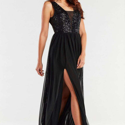 Radiant Sequin-Embellished Mesh Gala Dress