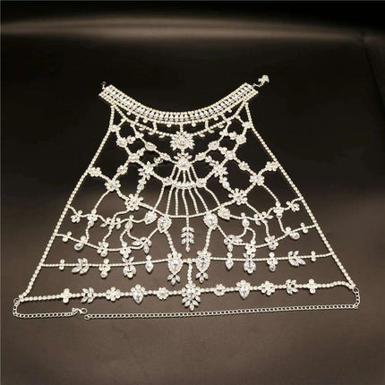 Radiant Zircon Crystal Body Chain & Bra Necklace Ensemble