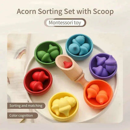 Rainbow Woodland Montessori Educational Toy - Wood & Wool Learning Board - Très Elite