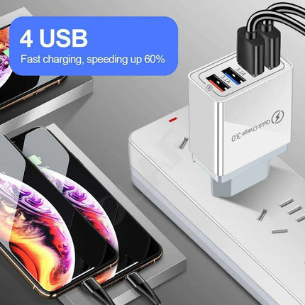 Rapid Charge USB Wall Adapter for iPhone, Samsung, Xiaomi, and Huawei - Maximize Your Charging Speed - Très Elite