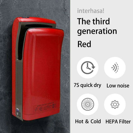 Rapid-Dry 1800W HEPA Commercial Jet Hand Dryer - Ultra-Fast Drying Solution for Restrooms..