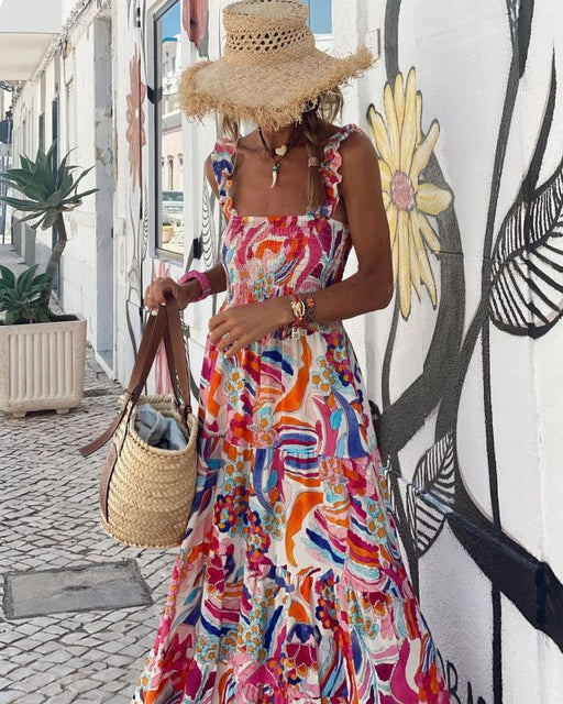 Boho Chic Women's Printed Maxi Vacation Dress