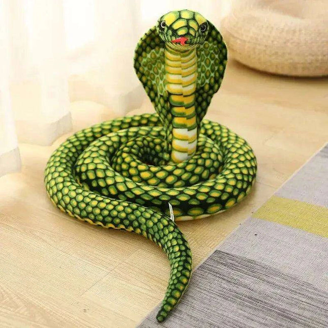 Realistic Cobra Snake Plush Toy - Versatile Educational Stuffed Animal for Home Decor and Play