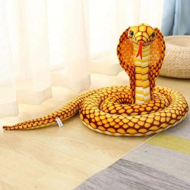 Realistic Cobra Snake Plush Toy - Versatile Educational Stuffed Animal for Home Decor and Play