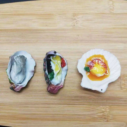 Realistic Scallop Shell BBQ Oyster Miniature Model - Perfect for Creative Projects - Très Elite