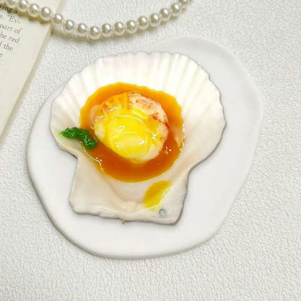 Realistic Scallop Shell BBQ Oyster Miniature Model - Perfect for Creative Projects - Très Elite