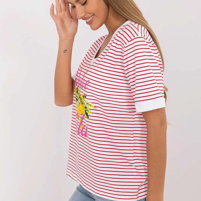 Red Blouse Model 213269 for Women Casual Office Wear