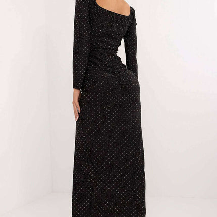 Red Evening Dress Pencil Style Long Sleeve Formal Gown - Très Elite