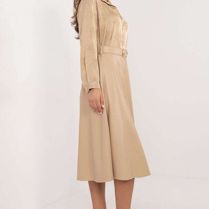 Red Faux Leather Skirt 202396 Timeless Flared Silhouette - Très Elite