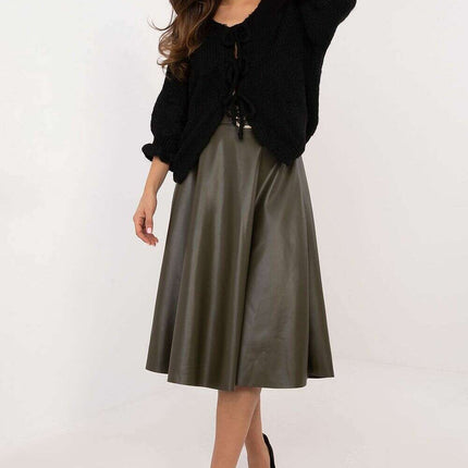 Red Faux Leather Skirt 202396 Timeless Flared Silhouette - Très Elite