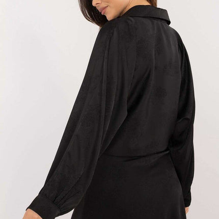 Red Long Sleeve Shirt Model 202531 With Embroidered Flower - Très Elite