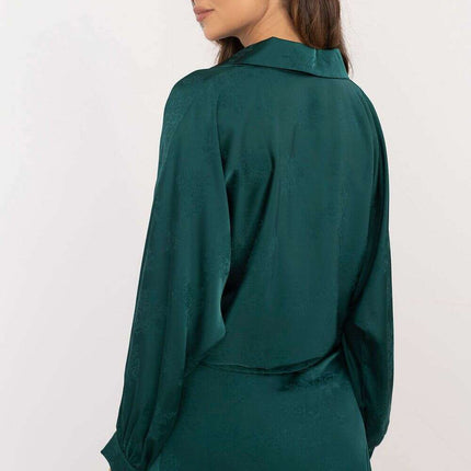 Red Long Sleeve Shirt Model 202531 With Embroidered Flower - Très Elite