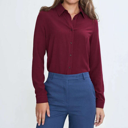 Red Long Sleeve Shirt for Women Model 211800 Viscose Fabric - Très Elite