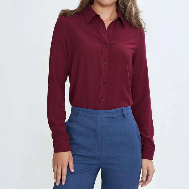 Red Long Sleeve Shirt for Women Model 211800 Viscose Fabric