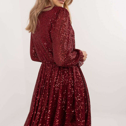 Red Sequin Evening Dress With Asymmetric Cut Glamour - Très Elite