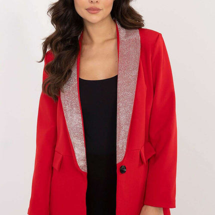 Red Womens Formal Jacket Model 203330 Elegant Silhouette - Très Elite